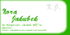 nora jakubek business card